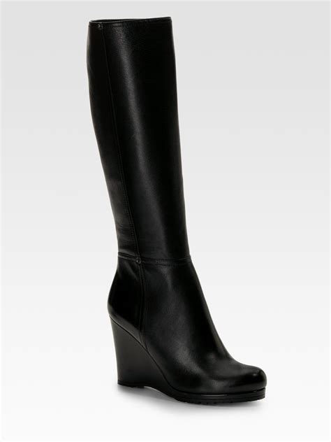 prada womens wedge boots|Prada high heel boots.